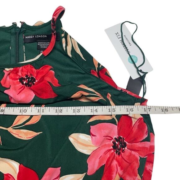 Maggy London Floral High Neck Wide Leg Cropped Jumpsuit - Picture 5 of 9